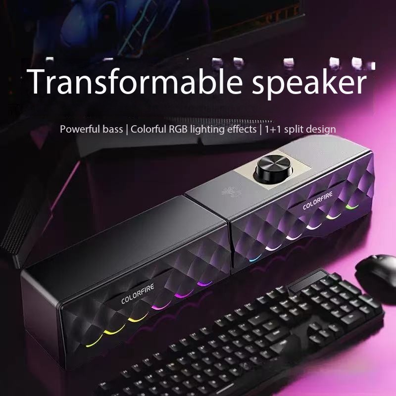 Rgb Computer Soundbar For Pc - HIFI-geluidskwaliteit Bekabelde computerluidspreker Desktopcomputer Soundbar Laptop
