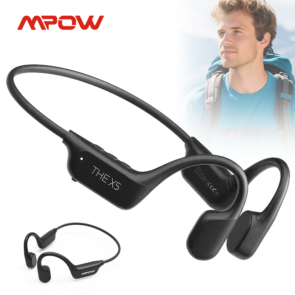 Bone Conduction Running Headphones - Mpow X5 Beengeleidingshoofdtelefoon Open-oor hoofdtelefoon Bluetooth