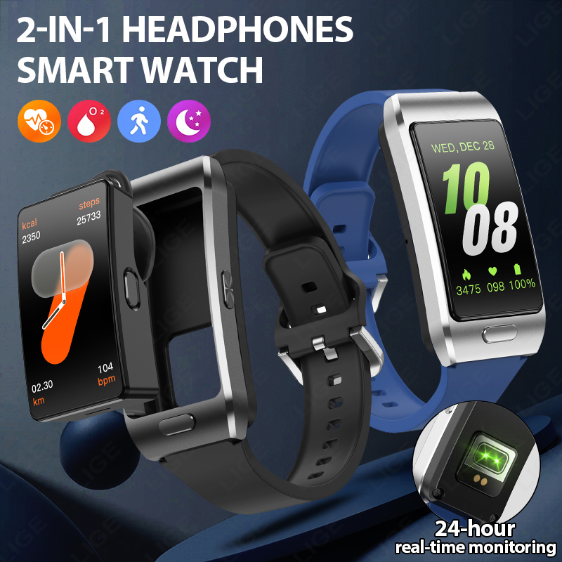 Tws Earbuds Bluetooth 5.3 - LIGE Nieuwe Smartwatch Oordopjes TWS 2-in-1