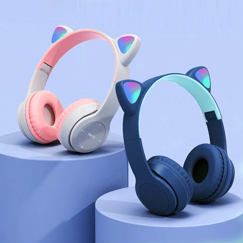 Cat Ear Bluetooth Headset Led - Leuke Cat Ear draadloze hoofdtelefoon met