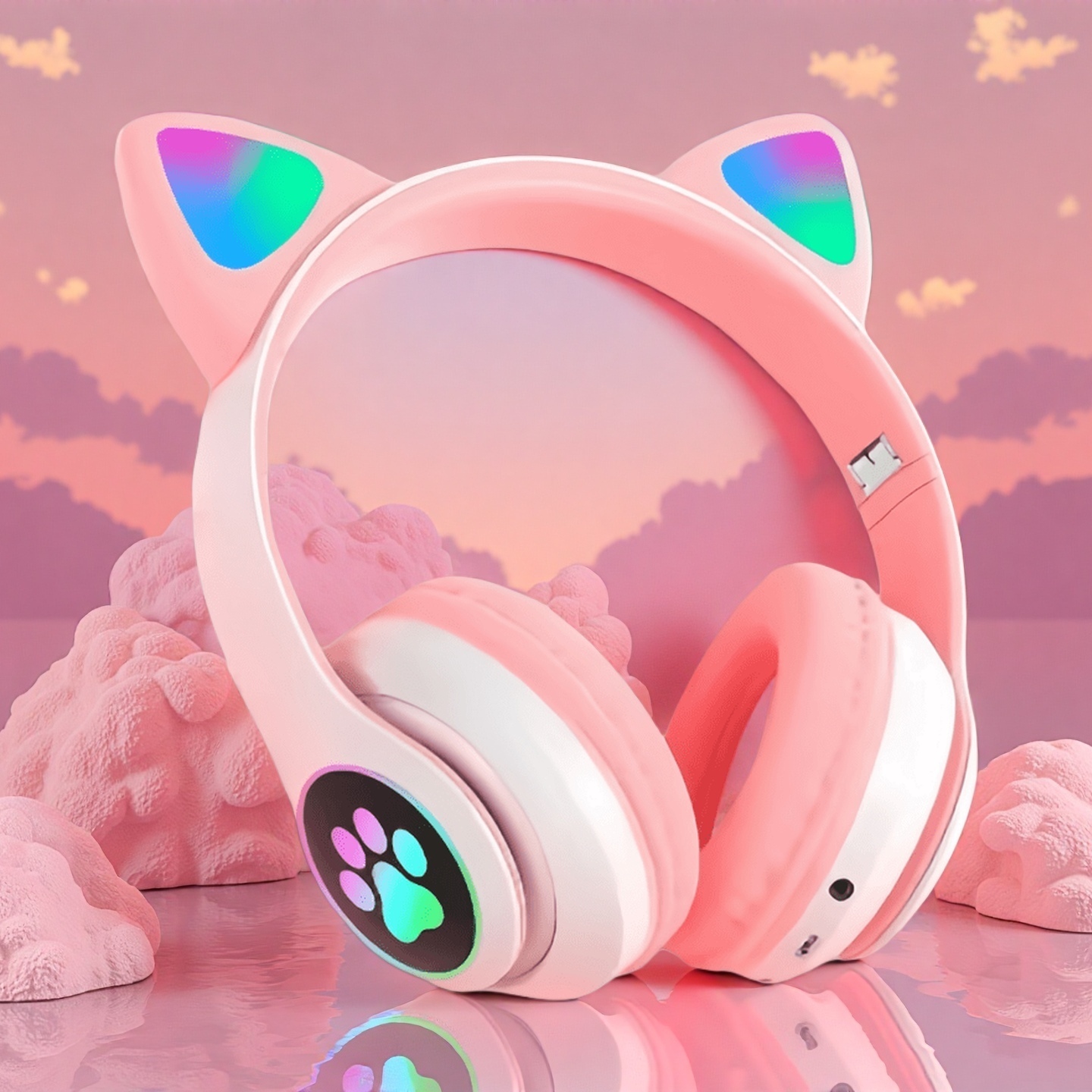 Cat Ear Bluetooth Headset Led - Nieuwe flitslicht schattige kat oren draadloze