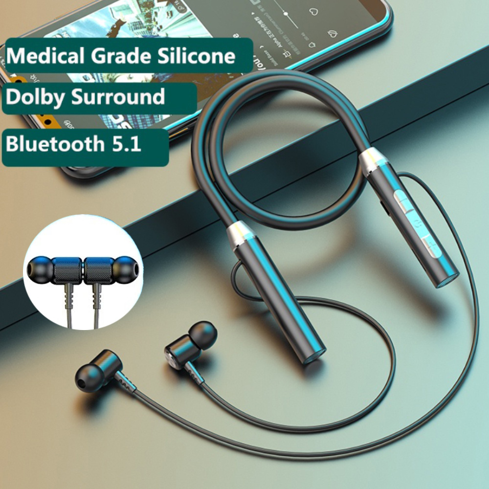 Magnetic Neckband Sports Earphones - Draadloze hoofdtelefoon bluetooth 5.2 nekband magnetische