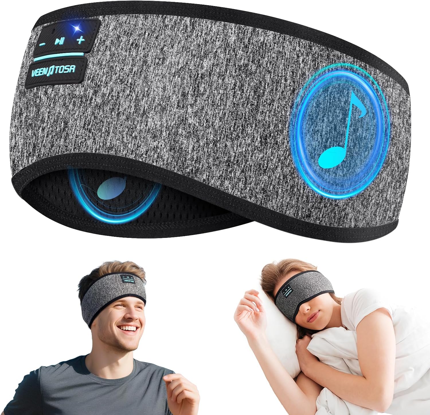 Sleep Mask Headphones Bluetooth - Bluetooth-oortelefoon Sport Zijkant Slapen Hoofdband Elastische