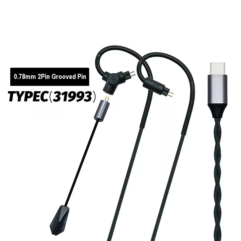 Type C Wired Earphones With Mic - 0.78 QDC MMCX Gaming Oordopjes Kabel