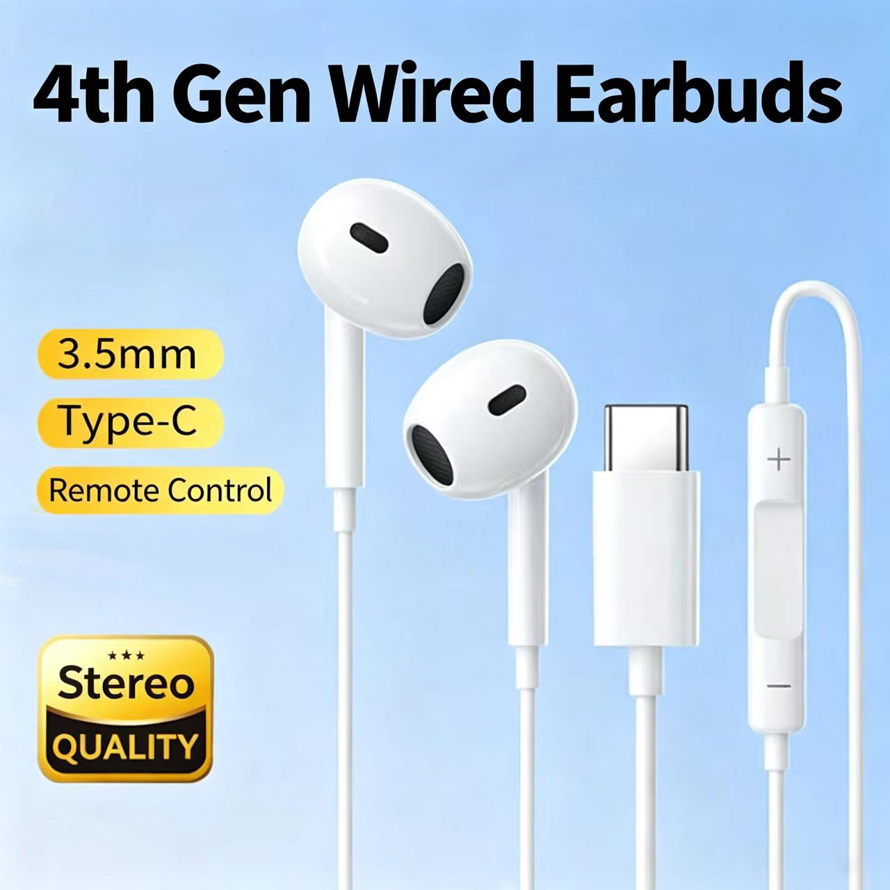 Bedrade half-in-ear hoofdtelef - Type C Wired Earphones With Mic recensie en prijs
