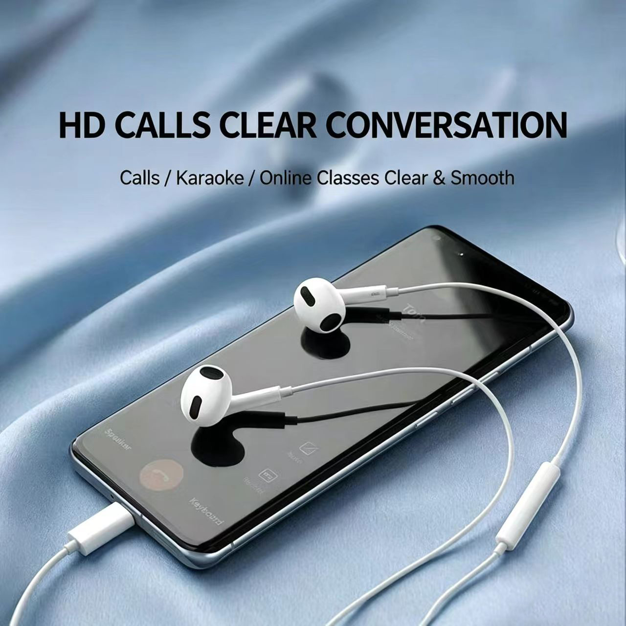 Bedrade half-in-ear hoofdtelef - Type C Wired Earphones With Mic recensie en prijs
