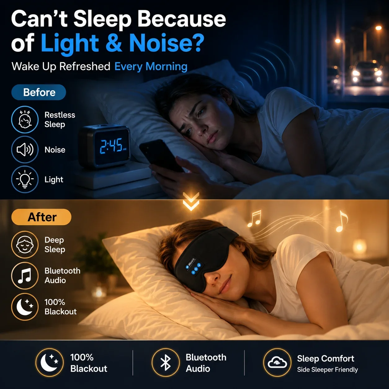 Draadloze slaaphoofdtelefoon o - Sleep Mask Headphones Bluetooth recensie en prijs