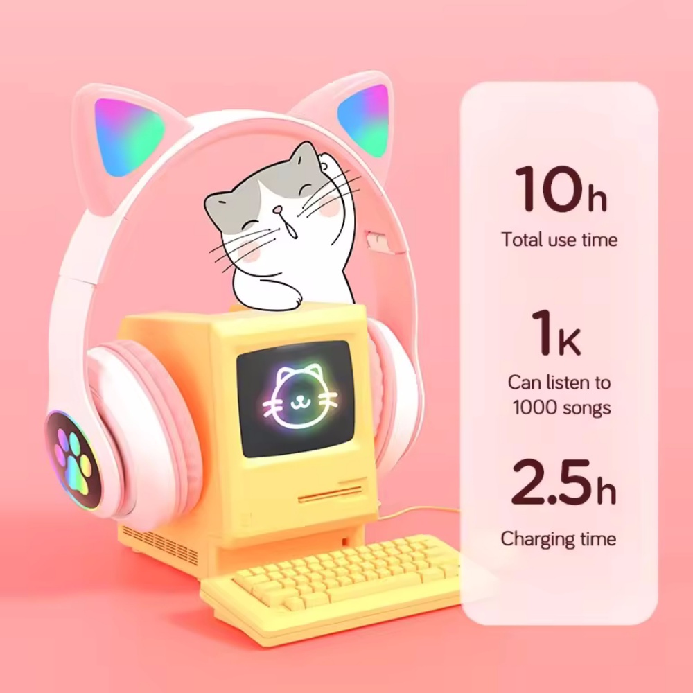 Leuke Bluetooth-compatibele he - Cat Ear Bluetooth Headset Led recensie en prijs