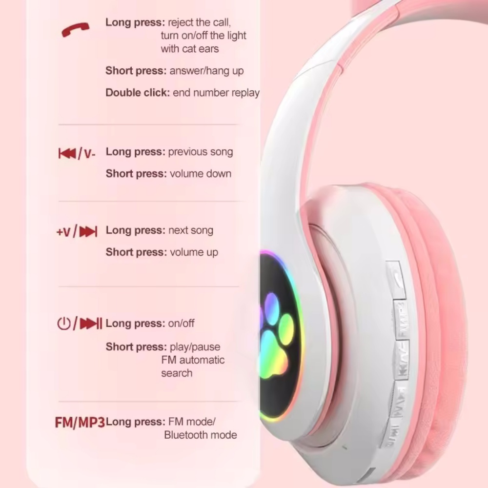 Leuke Bluetooth-compatibele he - Cat Ear Bluetooth Headset Led recensie en prijs