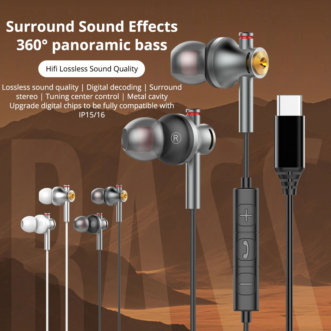 EARDECO 3.5mm/TypeC Bedrade Ho - Type C Wired Earphones With Mic recensie en prijs